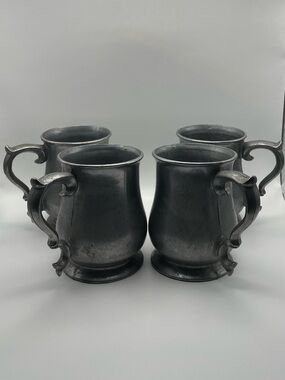 Vintage Pewter Beer Steins (4)